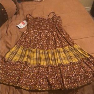 Fall Floral Plaid Dress